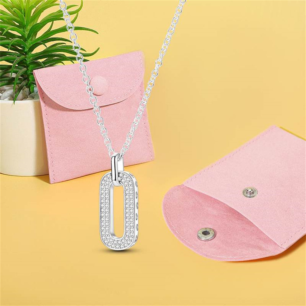IRAMAT 925 Sterling Silver Round Rectangular Pendant Necklace Jewelry Fashion Gifts for Mother's Day