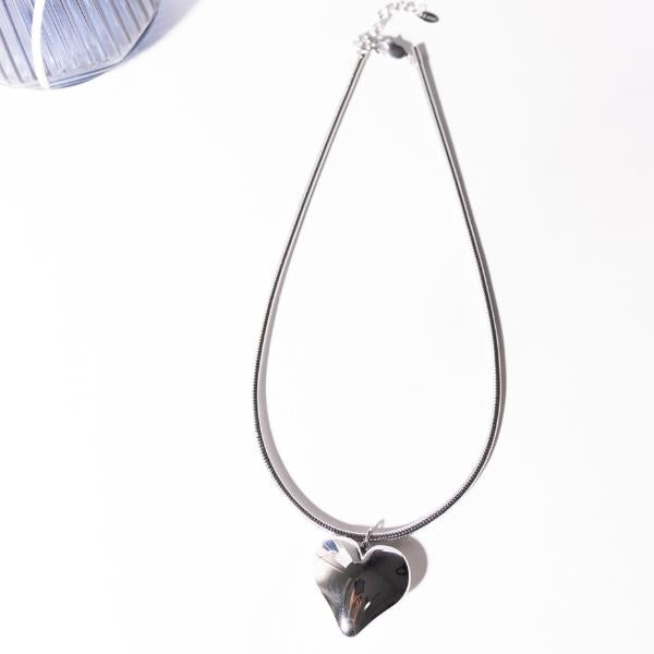 IRAMAT Silver Heart Pendant Choker Necklace - Stylish Women’s Jewelry for Elegant & Trendy Looks