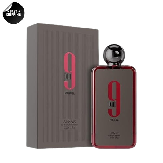 9 pm Rebel by Afnan 3.4 oz EDP Cologne Perfume Unisex New In Box 100% Authentic