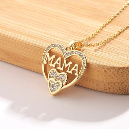 IRAMAT Elegant and Minimalist Women's Love Necklace MOM Pendant as A Mother's Day Gift