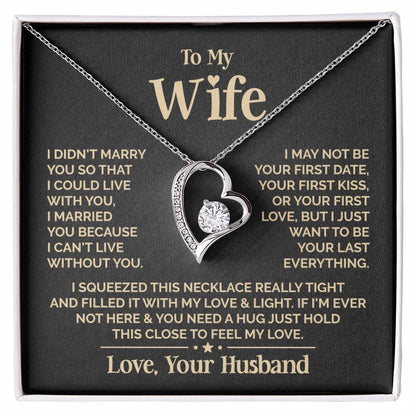 IRAMAT Gifts To My Love Wife Heart Necklace Fashion Jewelry Women Girl Fusional Love Best Wife Necklaces 2025 Mother's Day Gift