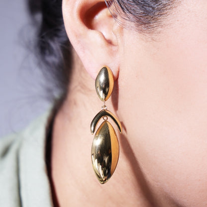 IRAMAT Gold & Silver Statement Drop Earrings - Elegant Women's Jewelry for Special Occasions | Bold & Modern Design