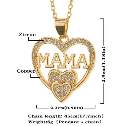IRAMAT Elegant and Minimalist Women's Love Necklace MOM Pendant as A Mother's Day Gift