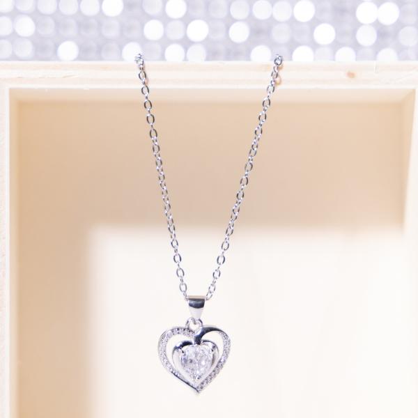 IRAMAT Sparkling Crystal Heart Pendant Necklace | Elegant Jewelry for Women | Perfect Gift for Anniversaries & Special Occasions