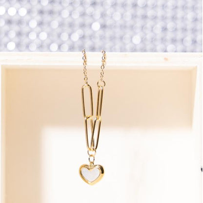 IRAMAT Elegant Heart Pendant Necklace - Gold Chain for Women | Stylish & Versatile Jewelry for Everyday Glam | Perfect Gift for Her