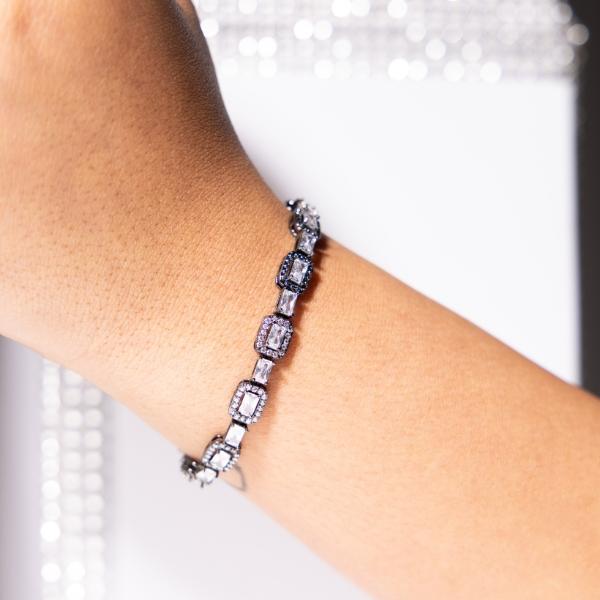 IRAMAT Vintage Crystal Tennis Bracelet - Elegant Women's Jewelry in Black & Silver Variations | Sparkling Luxury for Special Occasions