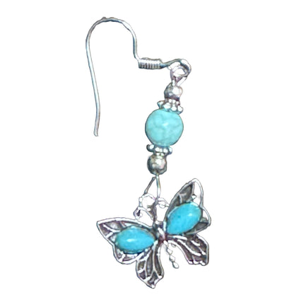 IRAMAT Turquoise Butterfly Earrings - Blue Stone Jewelry for Women