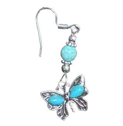 IRAMAT Turquoise Butterfly Earrings - Blue Stone Jewelry for Women