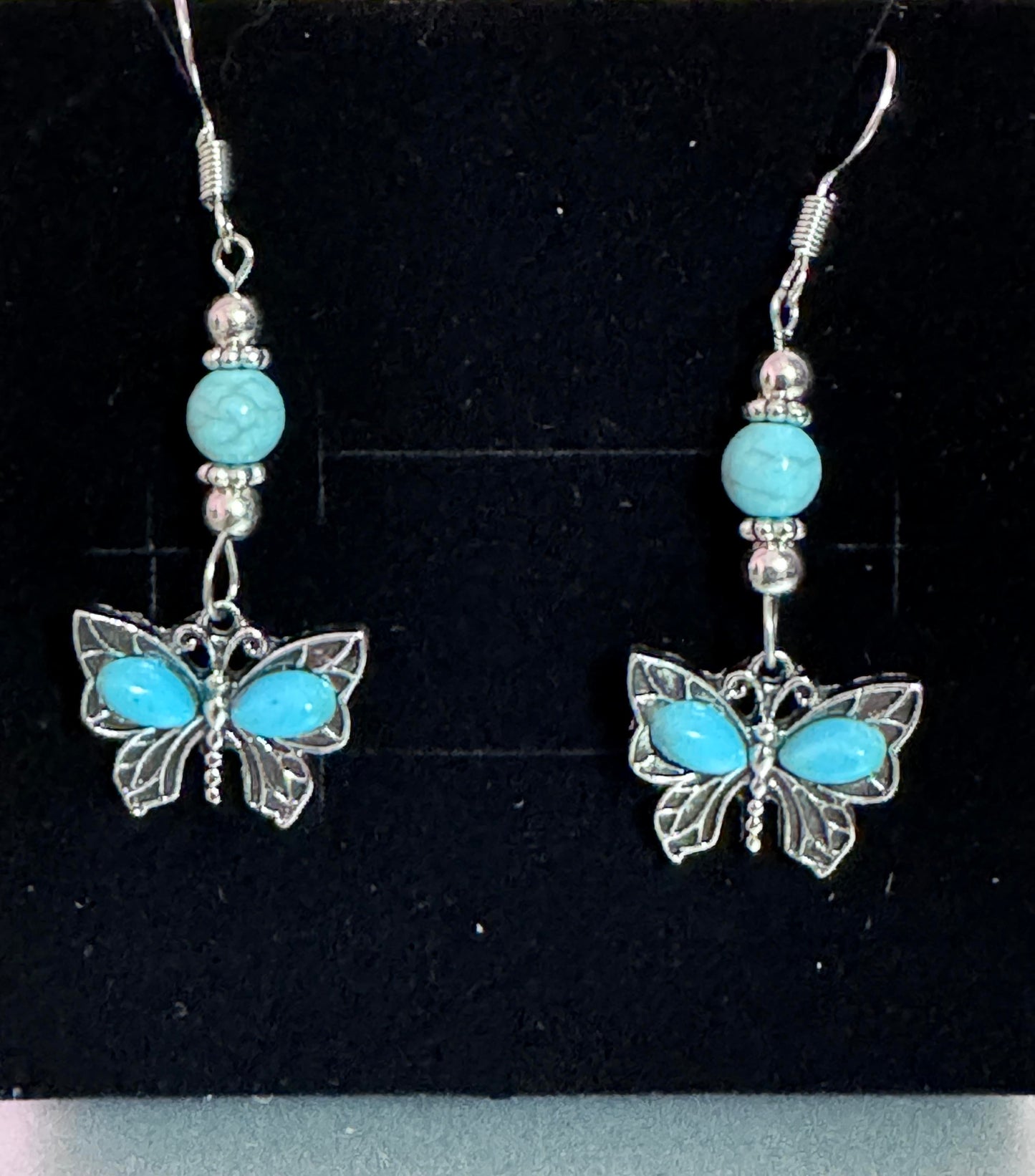 IRAMAT Turquoise Butterfly Earrings - Blue Stone Jewelry for Women